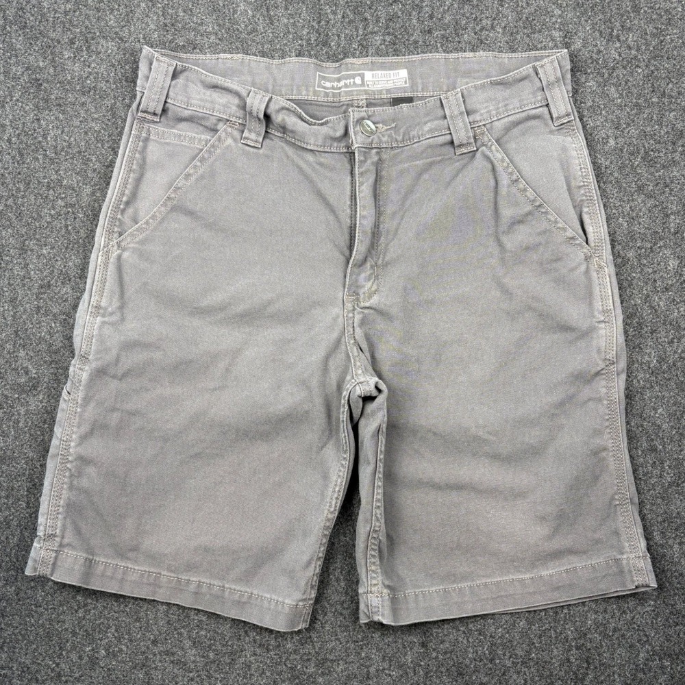 Carhartt Mens Relaxed Fit Canvas Work Shorts Gray Size 32 Utility Carpenter